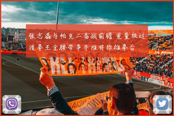 张志磊与帕克二番战前瞻 重量级过渡拳王金腰带争夺谁将称雄拳台